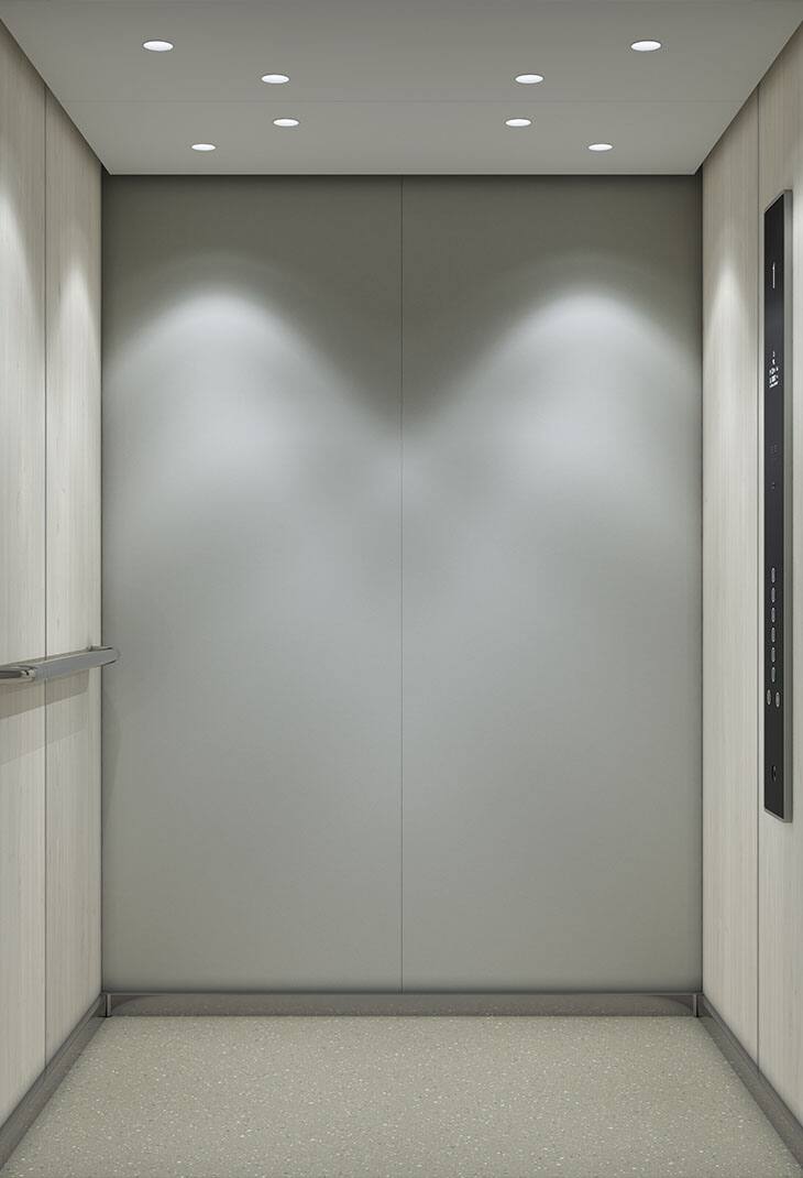 finition ascenseur cendre blanchie