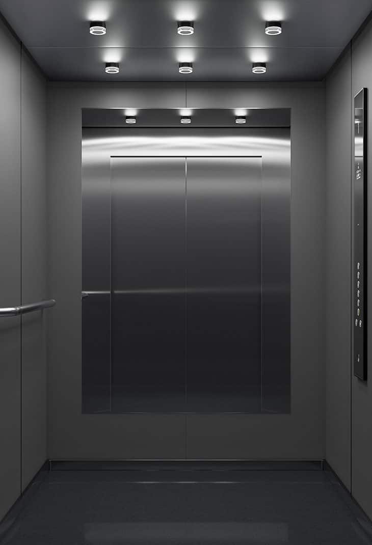 finition ascenseur gris granit