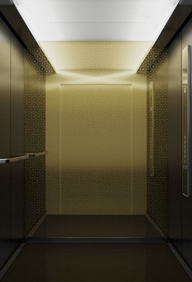 finition ascenseur bronze satiné