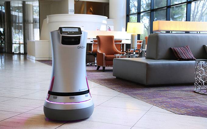 robot connecté à l'ascenseur